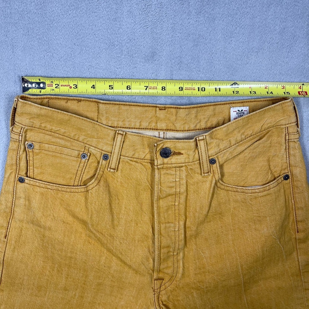 Levi's 501 Jeans Mens 31(30)x29(27) Yellow White Oak Cone Denim Button Fly - Picture 5 of 12